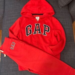 GAP Boy Vibrant Red hoodie and sweatpants